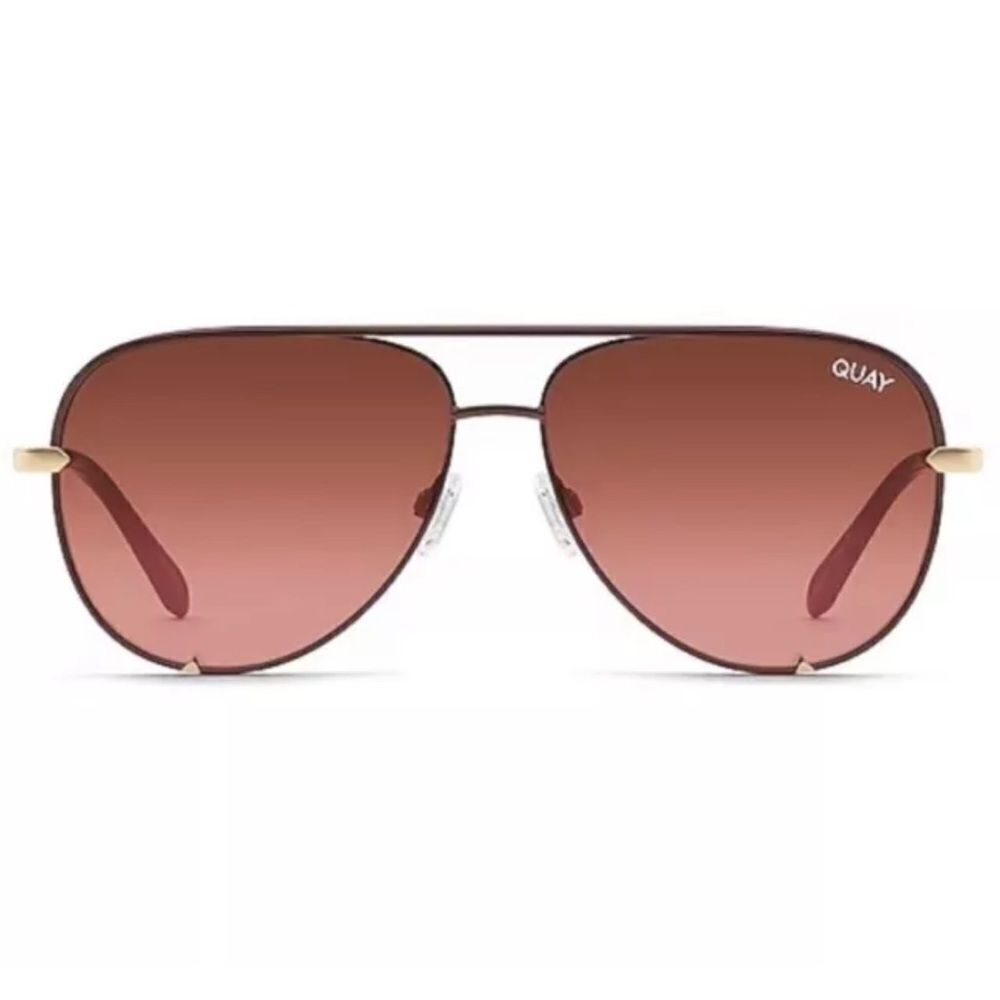 QUAY High Key Sunglasses Bronze Frame Brown Pink Gradient mirrored⭐️ - Picture 2 of 10